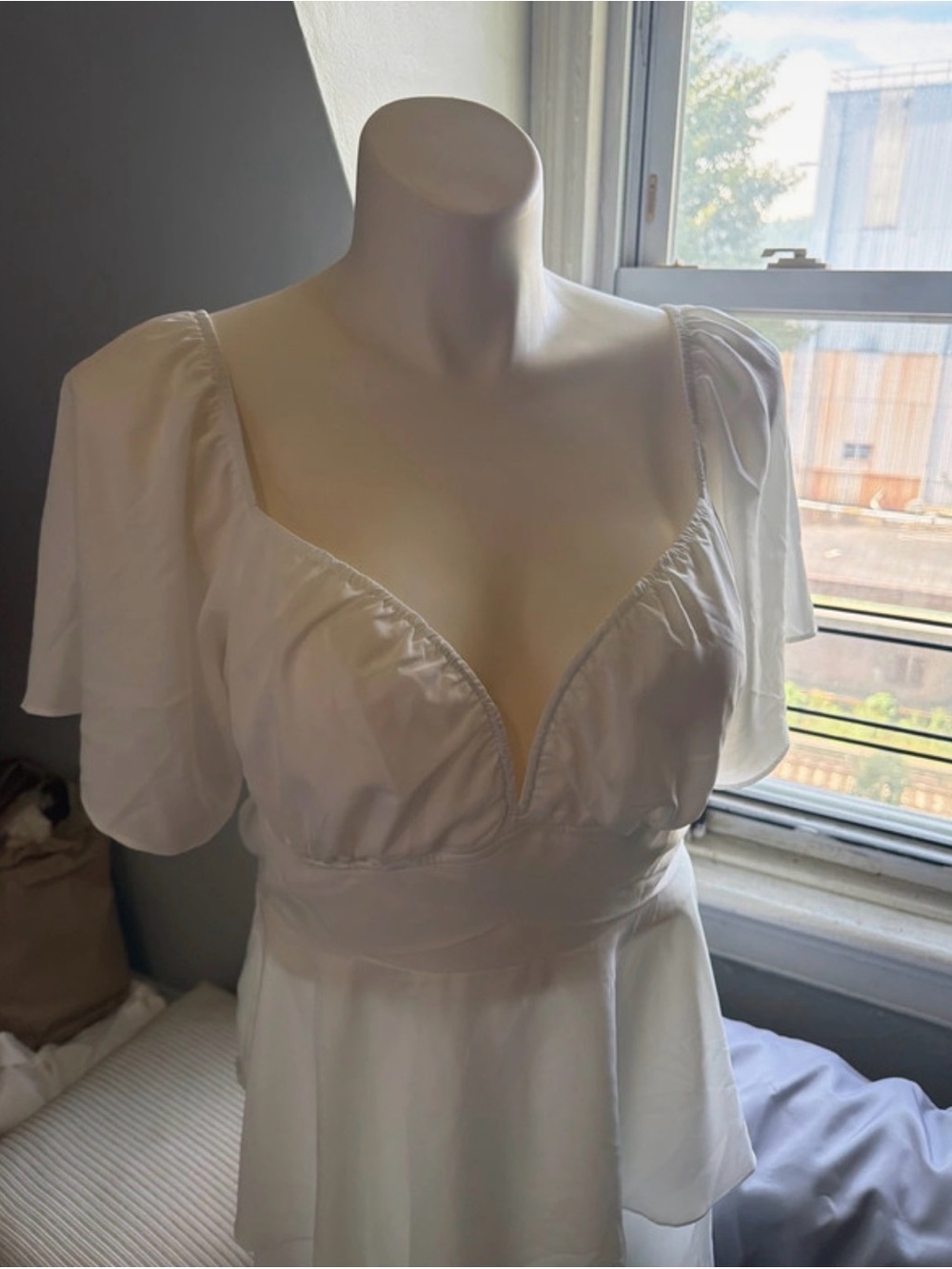 Fashion nova white ruffle dress
